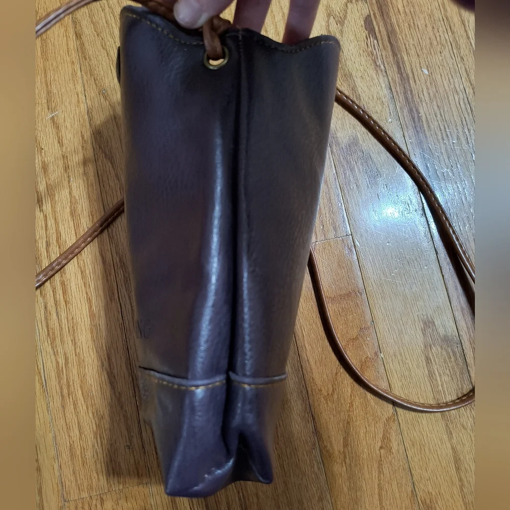 Heroing crossbody mini bucket purse, 6"x8", purple/brown - Picture 9 of 10